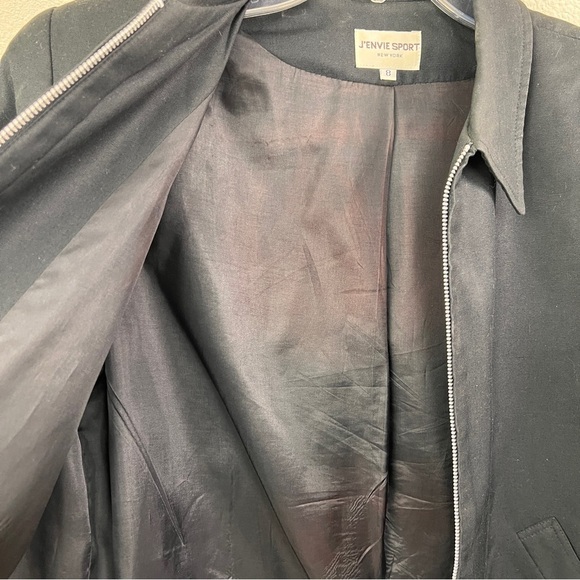 J’ENVIE SPORT NEW YORK Black Zip Lightweight Lined Linen Like Jacket. Size 8 - Picture 8 of 9